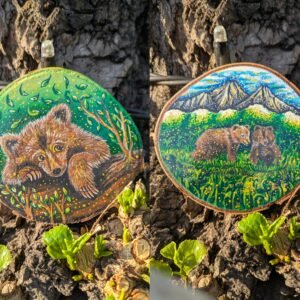 Bear cubs in the forest